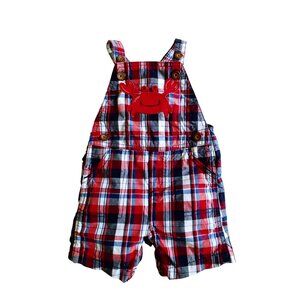 Child of Mine Plaid Crab Shortalls 6-9 Months